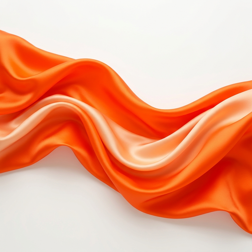 Abstract flowing orange silk waves
